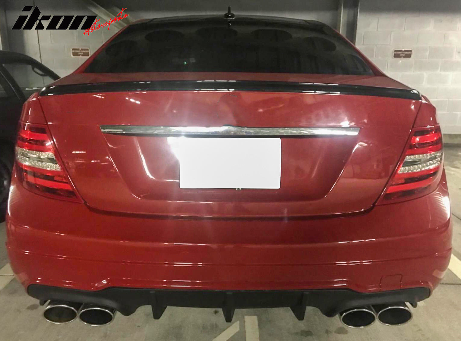 W204 Rear 2012-2014 Mercedes Benz C-Class W204 ABS Rear Bumper Diffuser - 7 ...