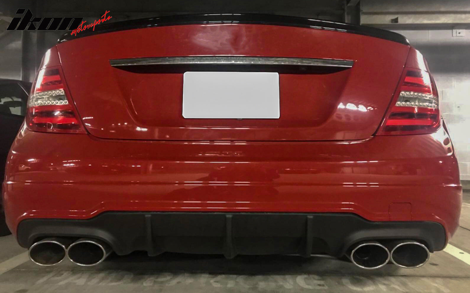 W204 Rear 2012-2014 Mercedes Benz C-Class W204 ABS Rear Bumper Diffuser - 7 ...
