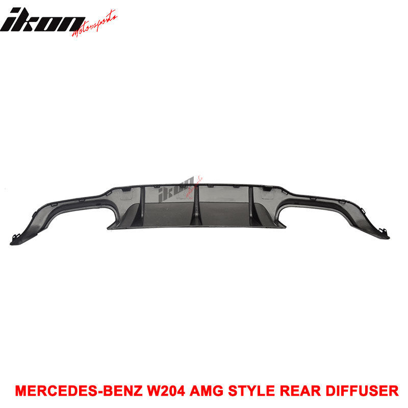 W204 Rear 2012-2014 Mercedes Benz C-Class W204 ABS Rear Bumper Diffuser - 7 ...