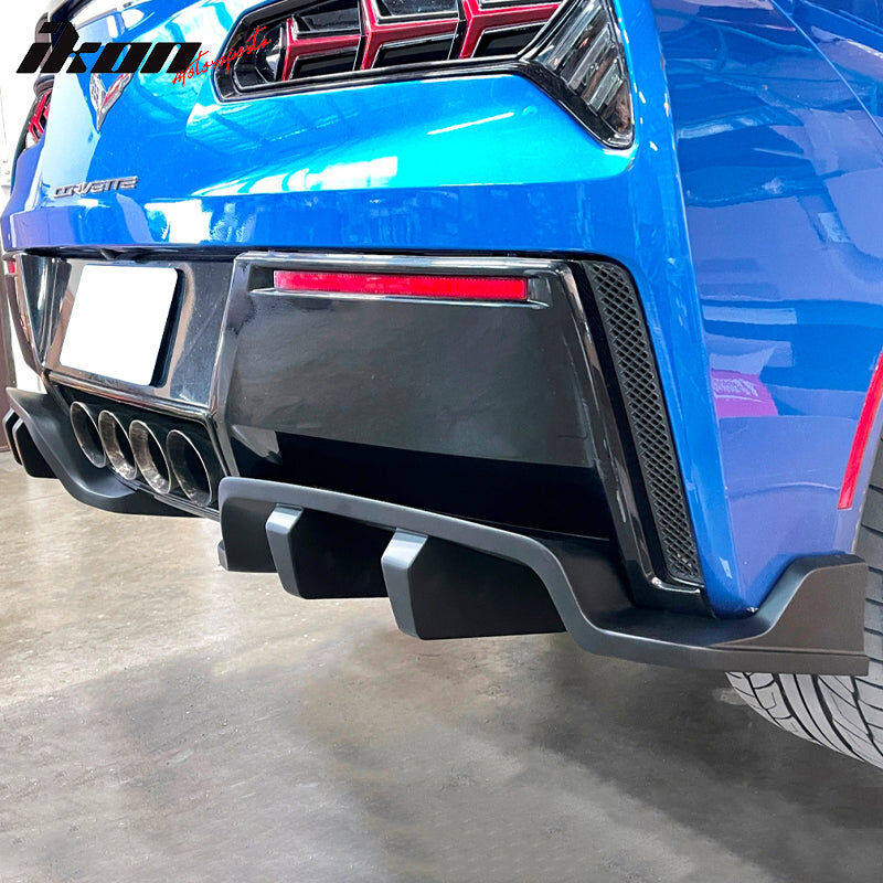 2014-2019 Chevrolet Corvette C7 ABS Black Rear Bumper Diffuser - BLD ...