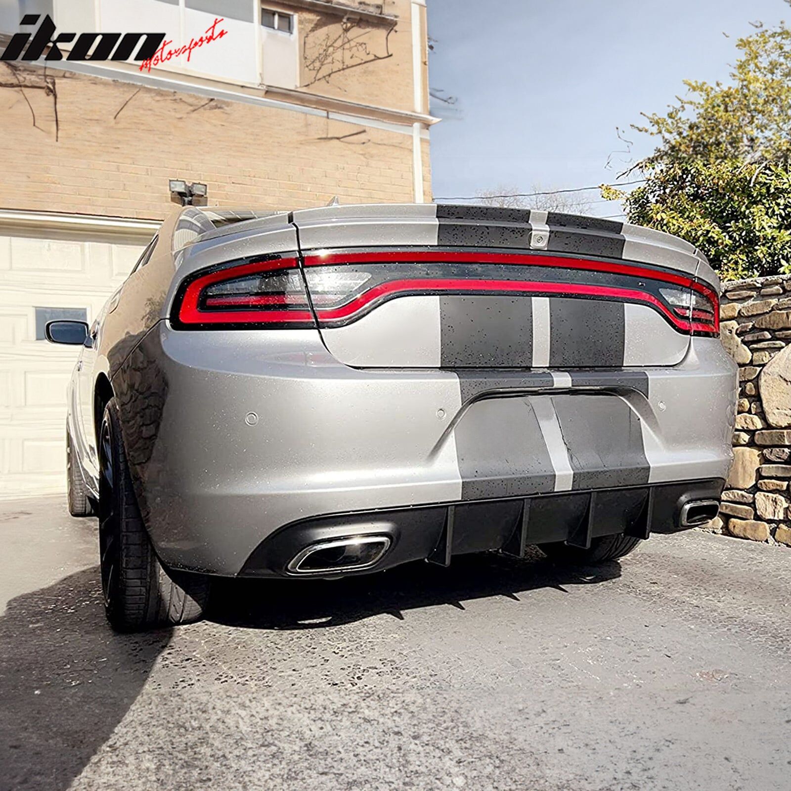 Polypro Diffuser 2015-2024 Dodge Charger V2 Style Polypropylene Rear Bumper Diffuser ...