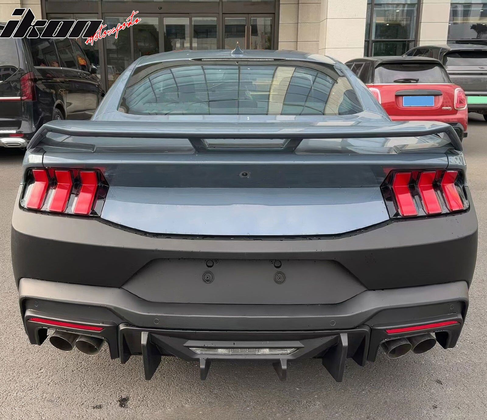Polypro Diffuser 2024-2025 Ford Mustang Rock Style Polypropylene Matte Black Rear Bumper ...