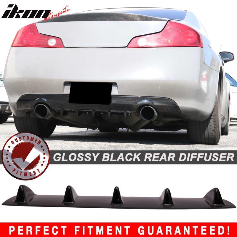 2003-2006 Infiniti G35 Coupe 5 Fin Style Rear Bumper Diffuser Lip Gloss ...
