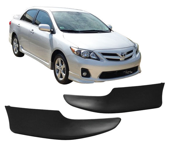 Fits 11-13 Toyota Corolla 4DR Sedan OE Style Front Bumper Lip Spoiler - PP, Black