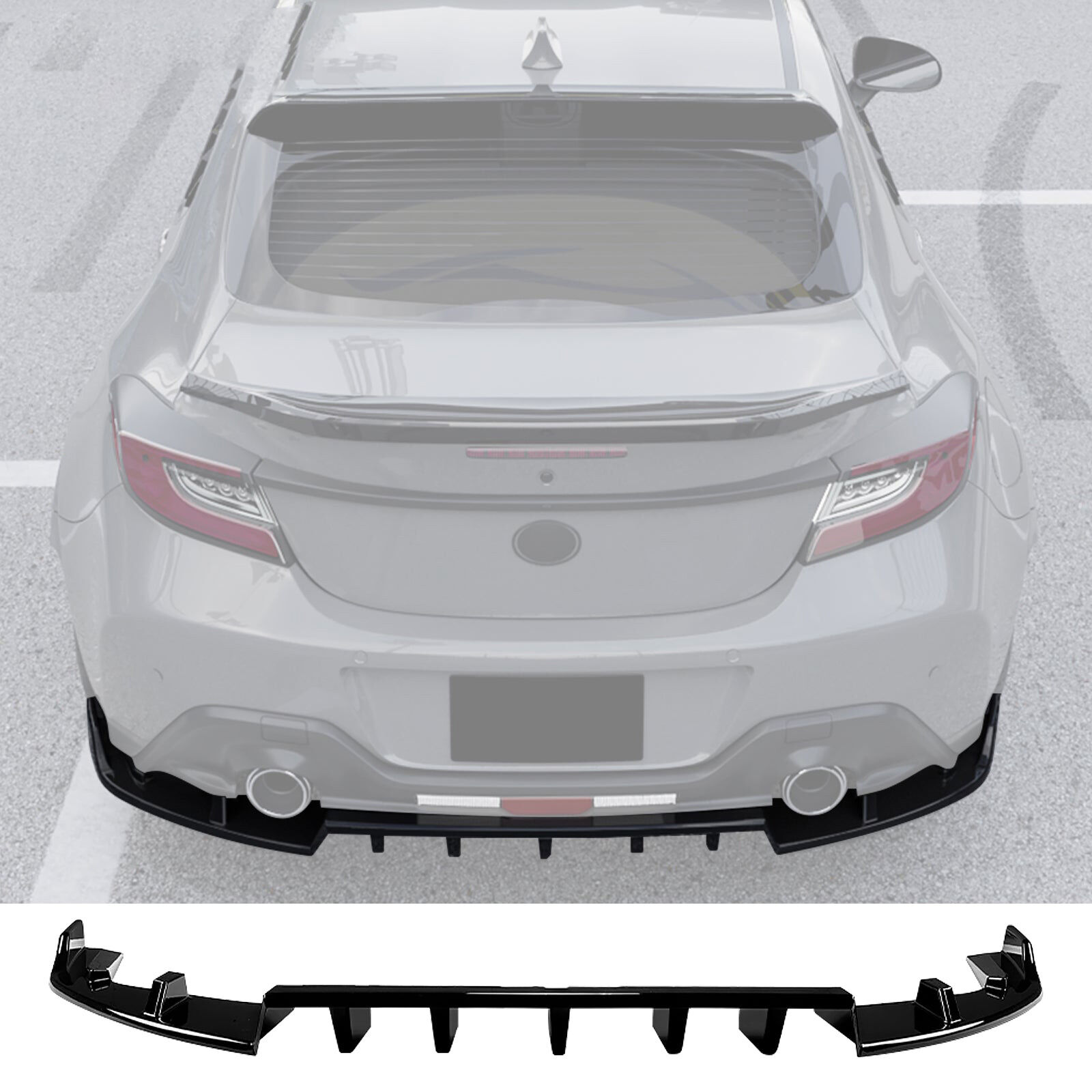 Polypro Diffuser 2022-2026 Toyota GR86 IKV1-Style Polypropylene Rear Diffuser - BLD ...