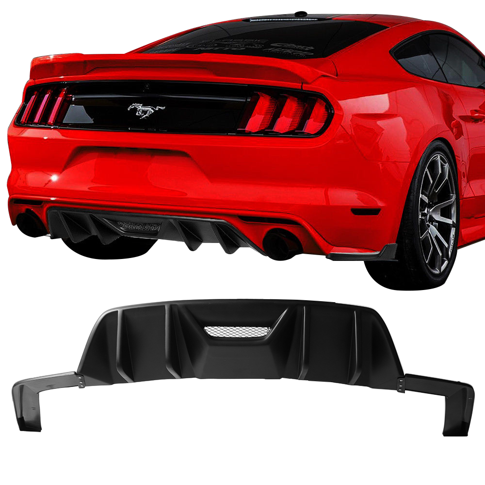 20152017 Ford Mustang Rear Bumper Lip Diffuser HN Style Unpainted
