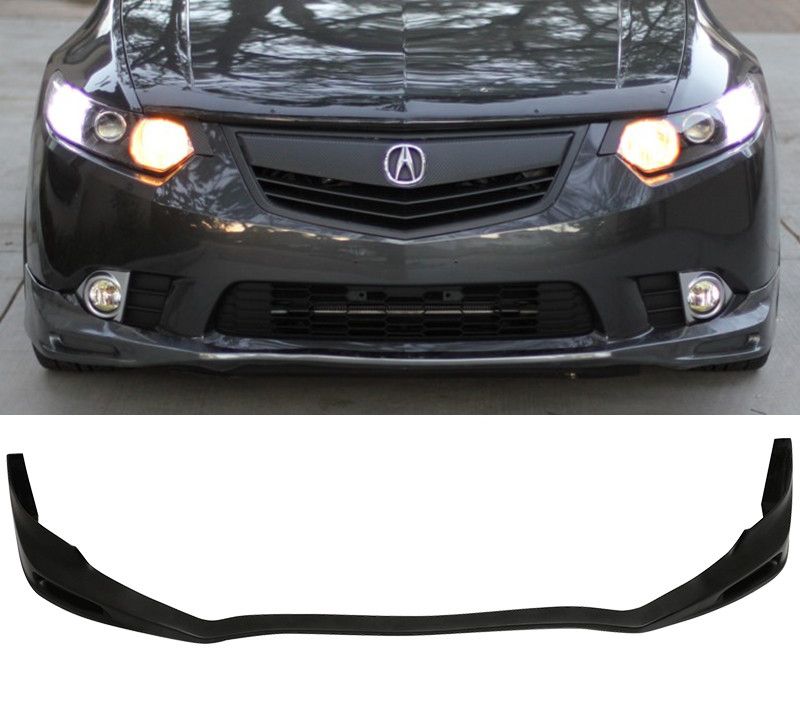 2011 2014 Acura Tsx Front Bumper Lip Splitter Protector Unpainted Black Polyurethane Blf Atsx11tc Pu