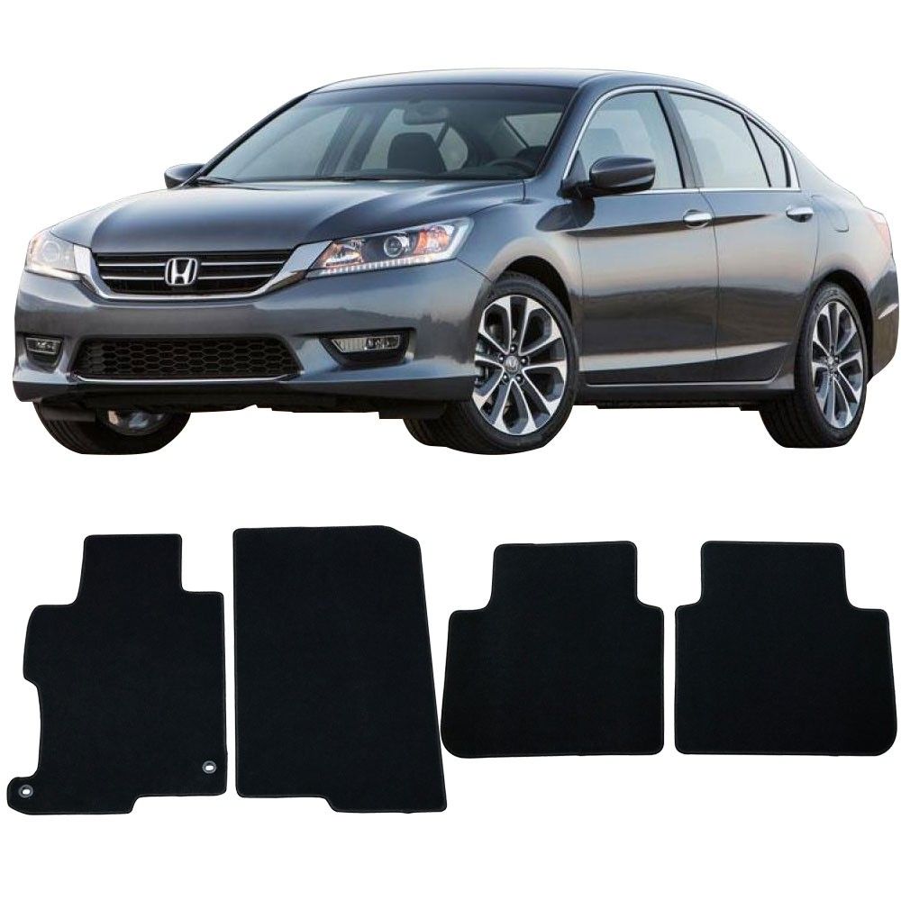 20132017 Honda Accord Floor Mats Carpet Front & Rear Black 4PCNylon CP130BK