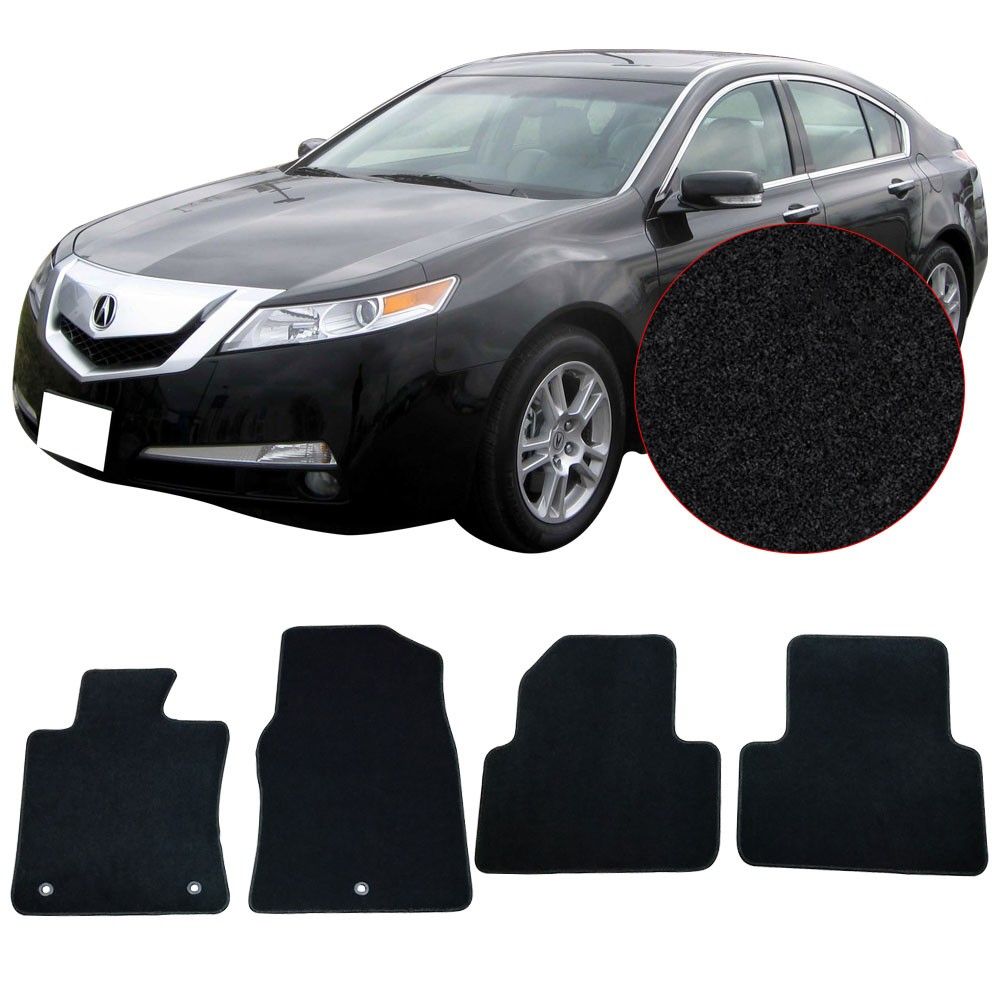 20092014 Acura TL Black Nylon Front Rear Floor Mats Carpets 4PC CP134BK