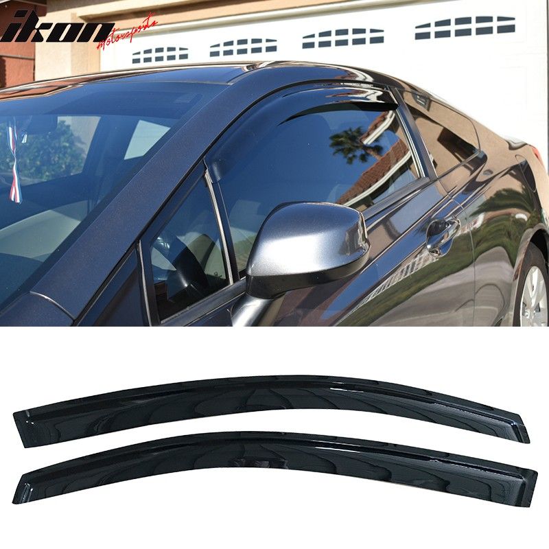 20122015 Honda Civic Coupe Acrylic Window Visors 2Pc Set WDHC122