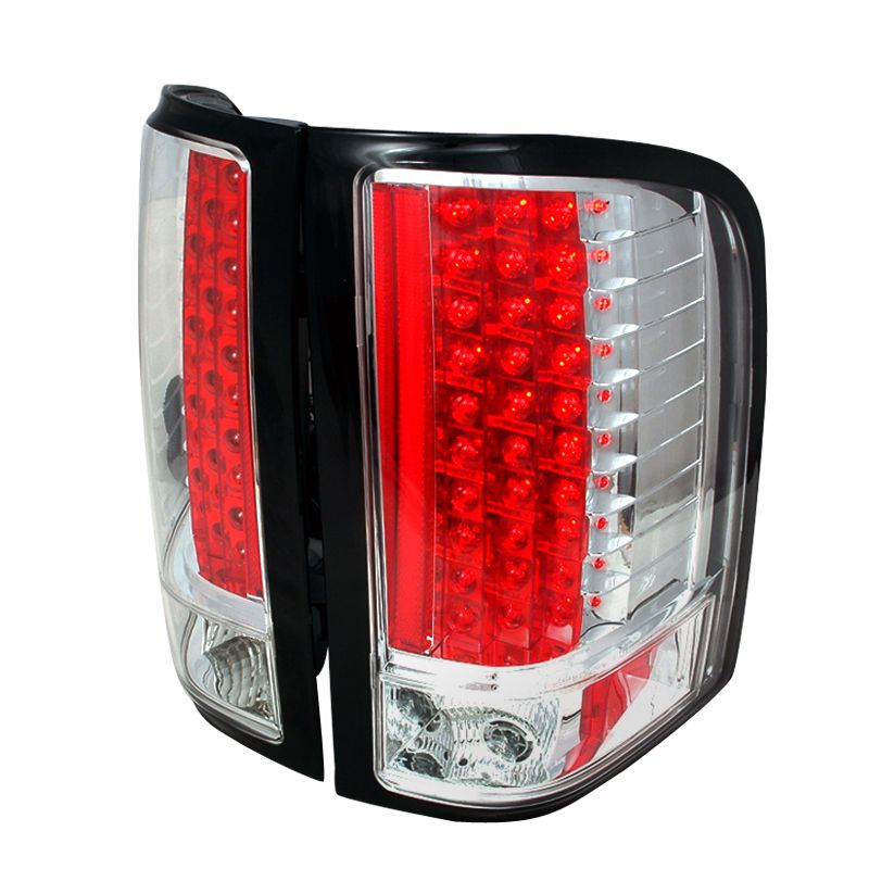 2007-2011 Chevy Silverado Chrome LED Tail Lights-LT-SIV07CLED-KS Tail Light Bulb For 2011 Chevy Silverado
