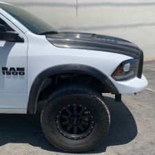 2009-2018 Dodge Ram Half-CF TRX Kit Carbon Fiber Fender and Bedside Flares and Carbon Fiber Hood Inserts Wide-Body for 5.7' Bed - AFC-169HCF