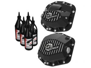 2018-2019 Jeep Wrangler JL V6 3.6L Pro Series Front & Rear Differential Covers - Machined Fins w/ Gear Oil - 46-7101AB
