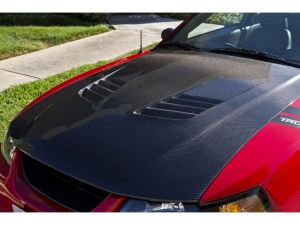 1999-2004 Ford Mustang A70 Functional Heat Extractor Carbon Fiber Hood - TC10023