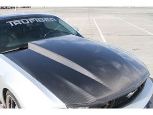 2010-2012 Ford Mustang 3" Cowl Functional Heat Extractor Carbon Fiber Hood - TC1
