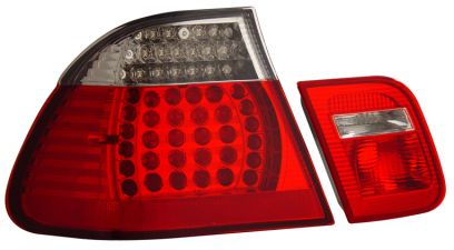 1999-2001 BMW E46 4dr LED Taillights - Red / Clear 4pc - 03-B39801TLED4D