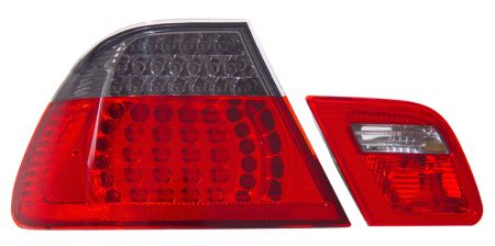 1999-2001 BMW E46 2DR Coupe LED Taillights - Red / Smoke 4pc - 03-B399TLED2DRS