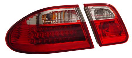 1996-2002 Mercedes Benz W210 G2 LED Tail Lights - Red / Clear - 03-MBZE95LEDG2