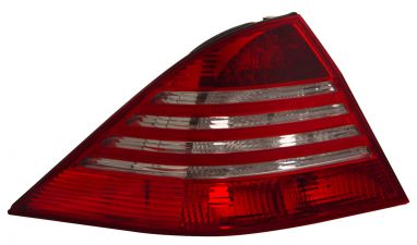 2000-2005 Mercedes Benz W220 LED Tail Lights - Red / Clear - 03-MBZS9903TLED