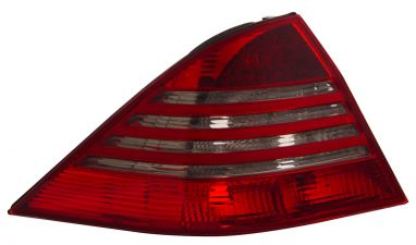 2000-2005 Mercedes Benz W220 LED Tail Lights - Red / Smoke - 03-MBZS9903TLRS