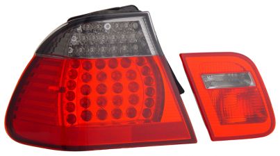 2002-2004 BMW E46 3 Series 4dr LED Taillights - Red / Smoke 4pc - 03-B302TLED4DRS-4