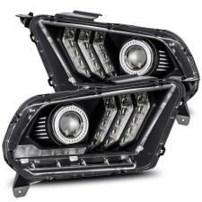 10-12 Ford Mustang PRO-Series Projector Headlights Black by AlphaRex - 880110