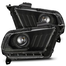 10-12 Ford Mustang PRO-Series Projector Headlights Alpha-Black by AlphaRex - 880112