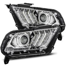 10-12 Ford Mustang LUXX-Series LED Projector Headlights Chrome by AlphaRex - 880117