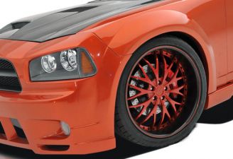 2006-2010 Dodge Charger Couture Urethane Luxe Wide Body Front Fender Flares 2PC - 104815