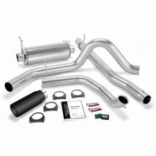 Git-Kit Bundle Power System W/Single Exit Exhaust Black Tip 99-03 Ford 7.3L without Catalytic Converter Banks Power - 47512-B