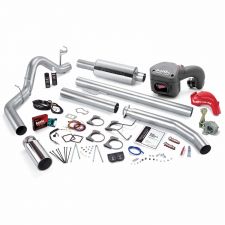 PowerPack Bundle Complete Power System W/Single Exit Exhaust Chrome Tip 98.5-00 Dodge 5.9L Extended Cab Banks Power - 49391