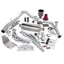 PowerPack Bundle W/AutoMind ModuleSingle Exit Exhaust Chrome Tip 99-04 Ford 6.8 Truck EGR Early Catalytic Converter Banks Power - 49440