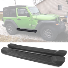 2018-2019 Jeep Wrangler JL 2DR Factory Style Running Board Side Step Bars Textured Black  - 5-RB-JWJL182OE-BK