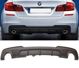2011-2016 BMW 5-Series 535i M-Sport F10 Sedan Duel Outlet M-Sport Rear Bumper Diffuser  - 8-BLR-MPF101115-2H1M