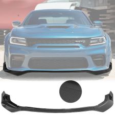 2020-2021 Dodge Charger Widebody Carbon Fiber V1 Style Front Bumper Lip  - BLF-DCHR20WBV13P-CFL