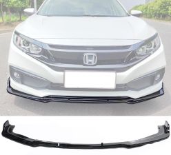 2019-2021 Honda Civic IKON V4 Style Front Bumper Lip  - BLF-HC19IKV4-GBK