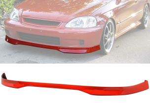 1999-2000 Honda Civic Polyurethane Type-R Style Front Bumper Lip Painted Red  - BLF-HC99TR-PU-RD