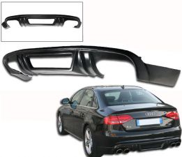2009-2011 Audi A4 S-Line Rear Bumper Lip Rieger Style Poly-Urethane - BLR-AA409S