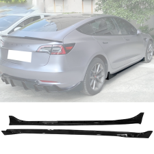 2017-2022 Tesla Model 3 Side Skirts Gloss Black  - BLS-TSL317IK2F-GBK