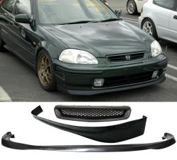 1996-1998 Honda Civic SIR Front Lip + Rear Lip + T-R Front Grille  - CB-A008391