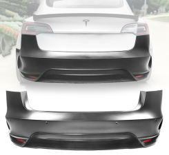 2017-2022 Tesla Model 3 Polypropylene IKON Style Rear Bumper Unpainted Black  - CB-A012497