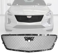 2019-2020 Cadillac CT6 V-Style Front Grille Gloss Black  - HG-CCT619VCAM-GBK