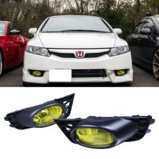 2009-2011 Honda Civic Sedan Fog Lights w/Wiring Kit Yellow  - LHF-HC094YL