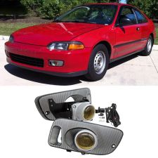1992-1995 Honda Civic 2DR/3DR Fog Lights w/Wiring Kit Yellow  - LHF-HC923YL