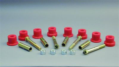 1976-1983 Jeep CJ5 Greasable Spring/Shackle Bushing Kit Red Prothane - 1-1016