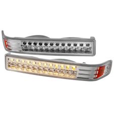 1998-2004 Chevy S10 Euro Bumper Lights Chrome - SDT-2LB-S1098CLED-RS