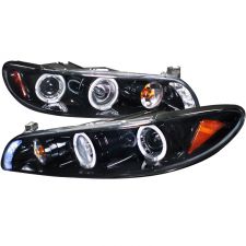 1997-2003 Pontiac Grand Prix Halo Gloss-Black-Smoke Projector Headlights - 2LCLH