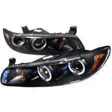 1997-2003 Pontiac Grand Prix Halo LED Black Projector Headlights - 2LCLHP-GPX97J