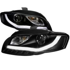 2006-2008 Audi A4 R8 LED Black Projector Headlights - 2LHP-A406JM-8V2-TM