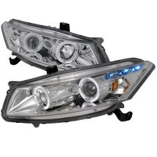 2008-2012 Honda Accord 2DR Coupe Halo Chrome Projector Headlights - 2LHP-ACD082-TM